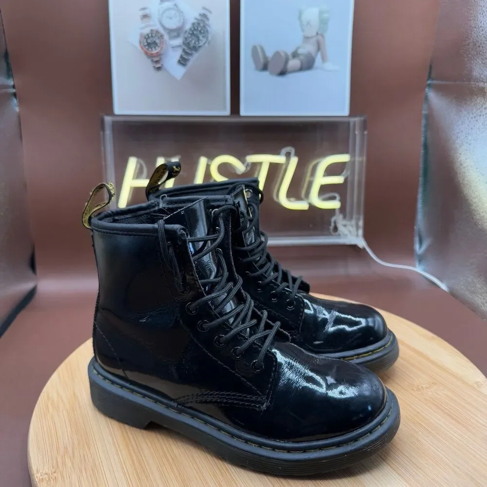 Dr. Martens Black Patent Leather Boots 1460 Size US 13c